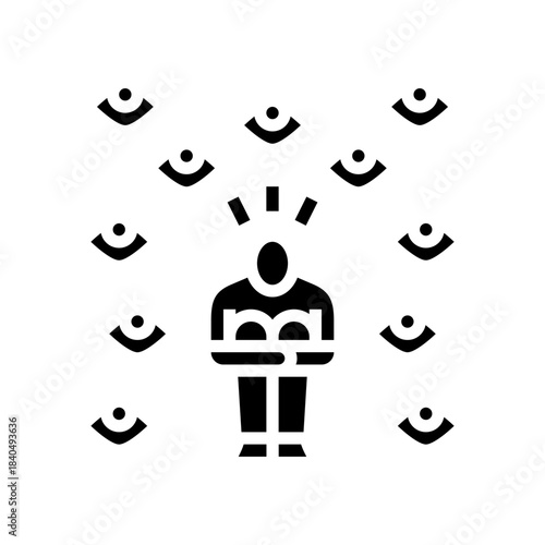 uncertainty fear glyph icon vector illustration