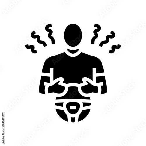 driving vehophobia fear glyph icon vector illustration