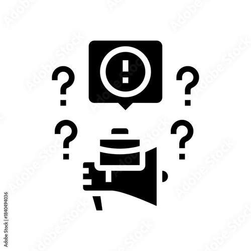 lack of brand awareness startup glyph icon vector illustration