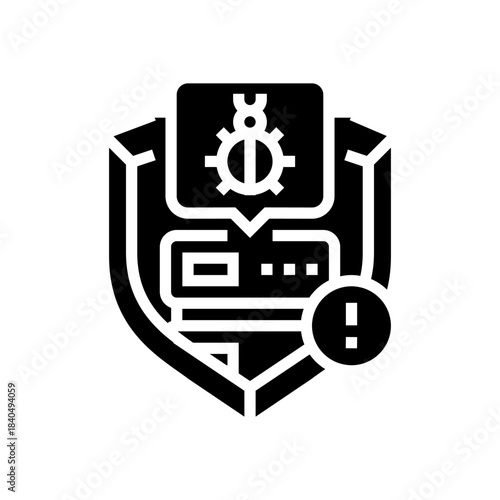 cybersecurity threats startup glyph icon vector illustration