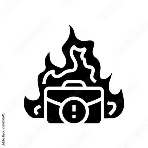 burnout and stress startup glyph icon vector illustration