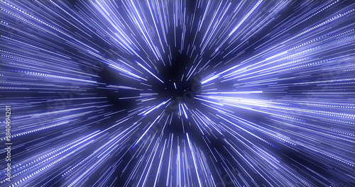 Schilderij op canvas Beginning of interstellar flight through a wormhole