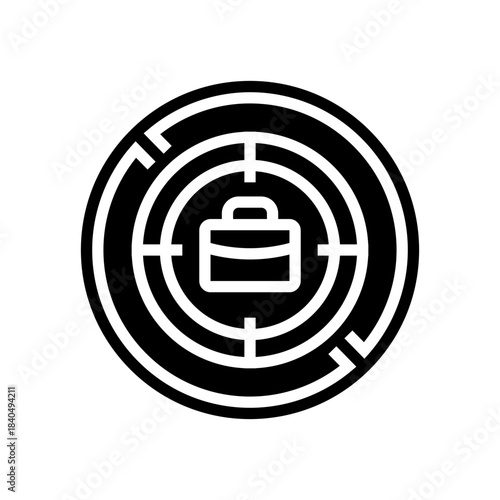 unrealistic business goals glyph icon vector illustration