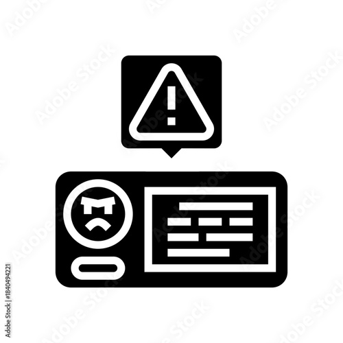 negative customer feedback glyph icon vector illustration