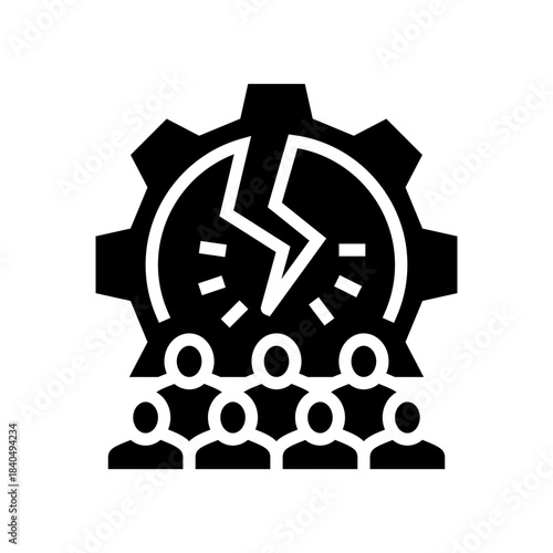 team conflicts startup glyph icon vector illustration