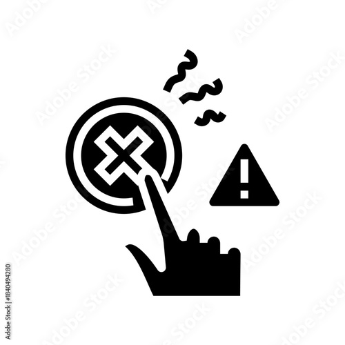 poor decision making startup glyph icon vector illustration