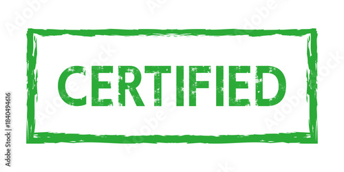 Certified ink rubber stamp grunge effect. Emblem in retro style.