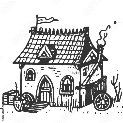 In the Name of the Eternal Homeland Vintage Illustration Vector