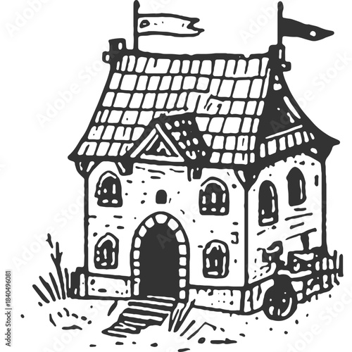 In the Name of the Eternal Homeland Vintage Illustration Vector