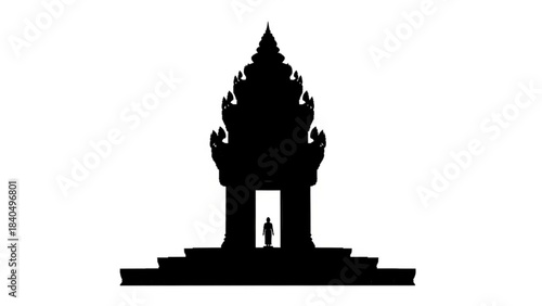Buddha statue silhouette in Thailand temple