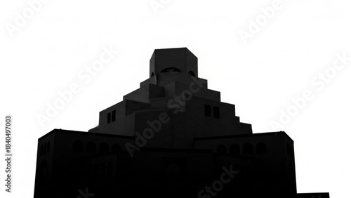 Architectural Silhouette: A dramatic silhouette of a building stands tall, showcasing its intricate design and commanding presence against the sky.