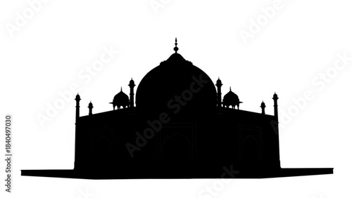 Taj Mahal Silhouette: The iconic silhouette of the Taj Mahal, a symbol of eternal love and architectural brilliance, stands majestically against the horizon.
