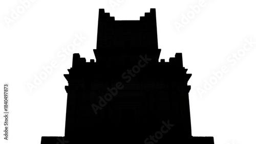 Architectural Silhouette: A dramatic silhouette of an ancient temple. Its intricate design and strong lines evokes a sense of history and grandeur.