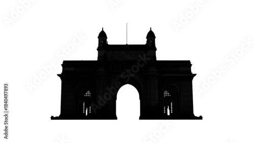 Gateway to the City Silhouette: A striking silhouette of the iconic Gateway to the City, its intricate architecture standing boldly, an emblem of strength and heritage.