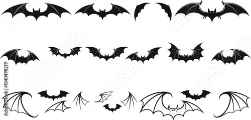 Vector Black Silhouette Template of a Baseball Cap or Trucker Hat in Front, Side, and Back Views, Ideal for Apparel Mockups, Logo Placement, Sportswear, and Headwear Graphics.