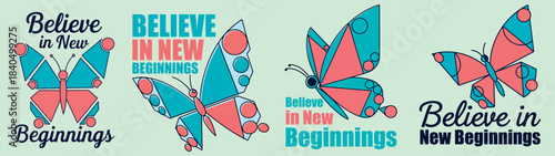 Believe In New Beginnings: Motivational T-Shirt Design Collection