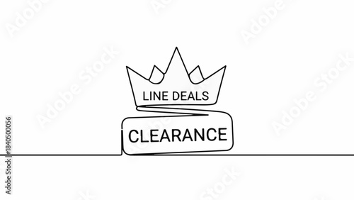 Bold graphic illustration of a crown with "Line Deals" and "Clearance" text, symbolizing a major sale event.