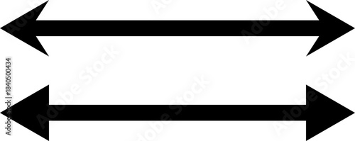 Two horizontal arrows pointing in opposite directions