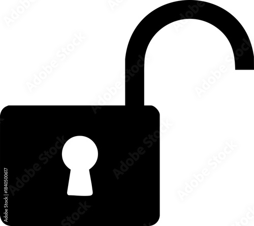 secure unlock padlock icon for privacy, access, and protection