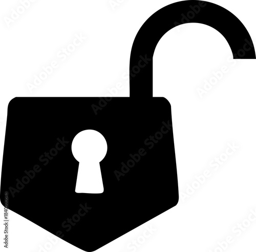 secure unlock padlock icon for privacy, access, and protection