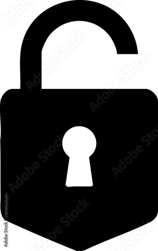 secure unlock padlock icon for privacy, access, and protection