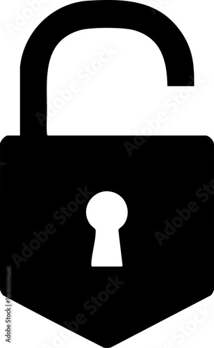 secure unlock padlock icon for privacy, access, and protection