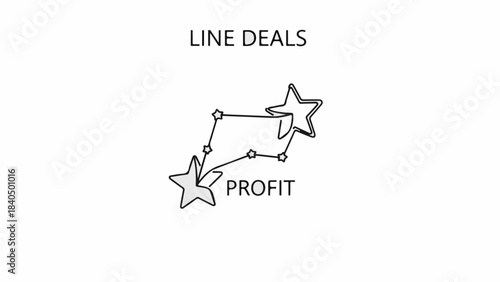 Connecting stars symbolize successful business deals and financial profit.