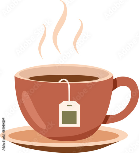 Steaming Cup of Tea Illustration