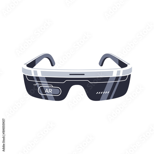 Modern Augmented Reality Smart Glasses with Black Frames and AR Label.