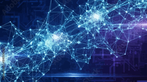 Digital Network: An abstract view of the digital world, interconnected networks, technology and its essence. it is a complex web of connections.