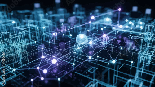 Cyber City: A captivating digital depiction of an intricate cybernetic city, buzzing with interconnectedness and illuminated by a radiant glow.