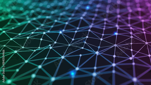 Digital Network: An intricate network of interconnected nodes and lines, illuminated with vibrant colors, symbolizes the ever-evolving world of digital connectivity and communication.