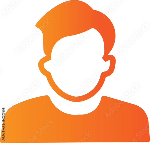 Orange male user avatar icon