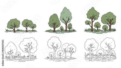 A set of human figure poses, an auto cad drawing for architectural visualization.