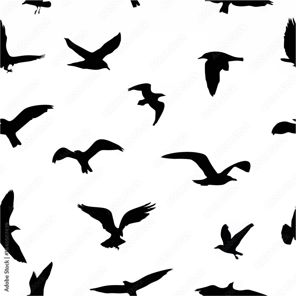 Obraz premium Seamless pattern of flying bi...