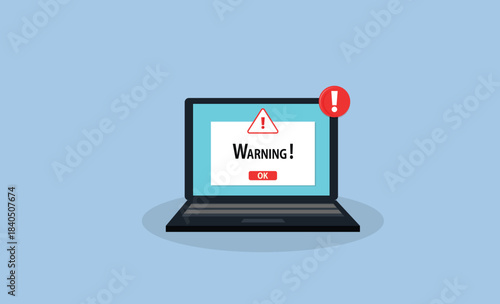 Warning.Spamming attack. Email fraud alert concept. stock illustration
