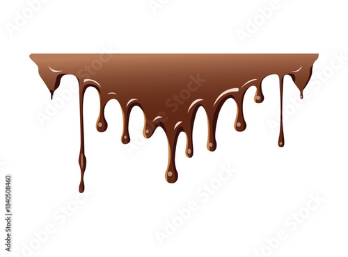 melted chocolate dripping flat illustration