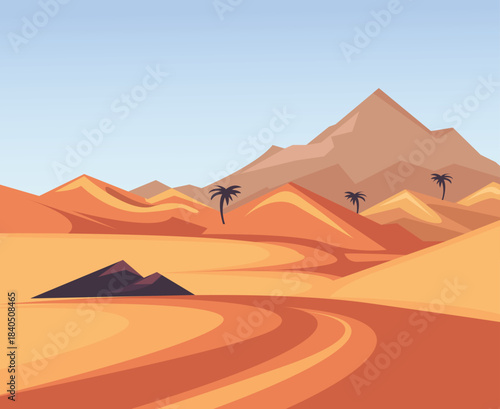 desert with tree landscape design 