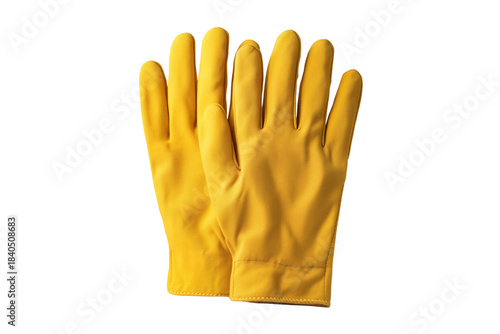 Yellow rubber gloves isolated on transparent background, png