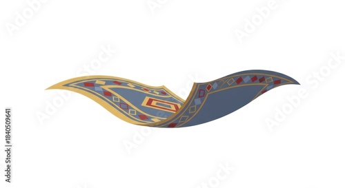 Magical flying carpet illustration on a clean white background.