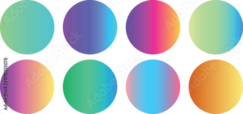 Glossy Multicolor Web Vector Push Button Design Featuring Shiny Circular Elements with Smooth Gradient Highlights Isolated on a Clean White Background