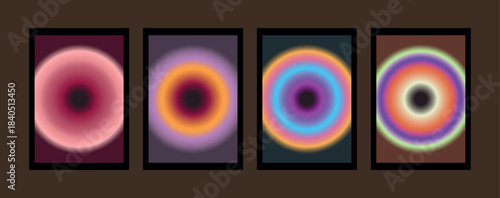 Distressed Rectangle Border Collection Featuring Square Outlines Paired with Radiant Rainbow Gradient Interiors and Modern Geometric Inserts