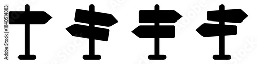 Direction Signpost Icons Set for Maps and Navigation