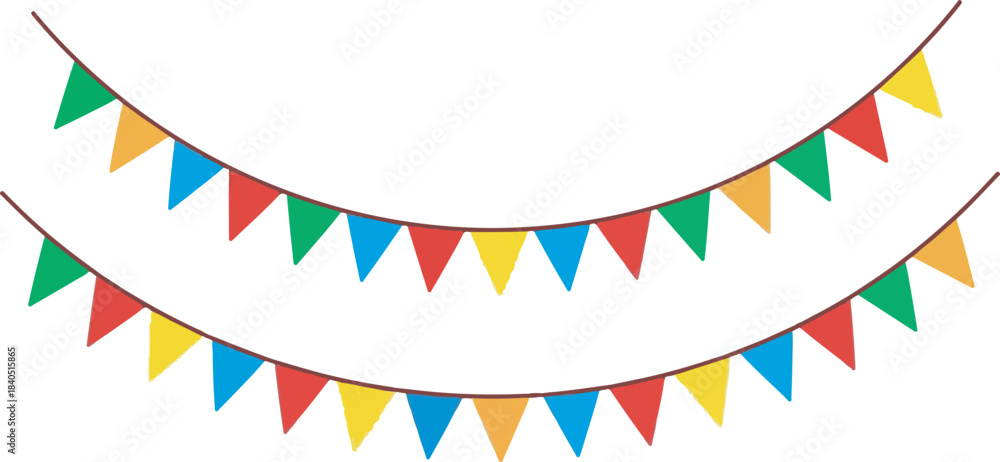 Obraz premium Party Celebration Garland with Colorful Flags