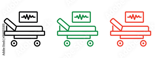 Life Support & Resuscitation Thin Line Vector. Contour symbol representing Hospital, Emergency Care, and Medical Equipment. Pixel perfect outline drawing with an editable stroke.