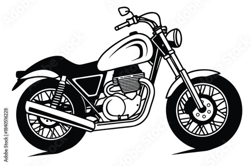 Motorcycle Side View Line Illustration