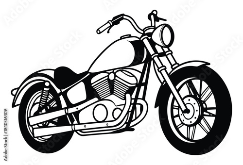 Classic Motorcycle Line Art vector Illustration