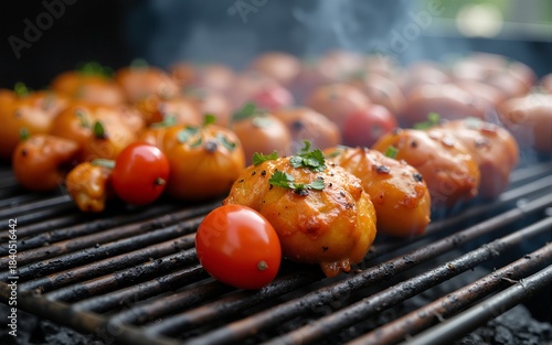Delicious Food Preparation on the Grill. High quality