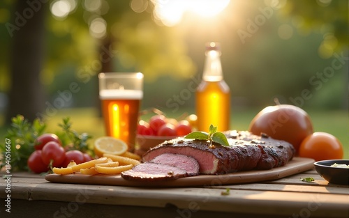 Summer backyard barbecues - Generative AI. High quality. High quality