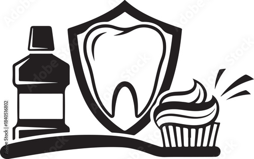 Dental health protection with mouthwash and sweet treat